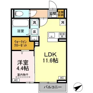 ディアライズ西市【105号室】の間取り