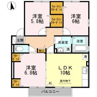 ロジュマンEST A棟【2階】の間取り