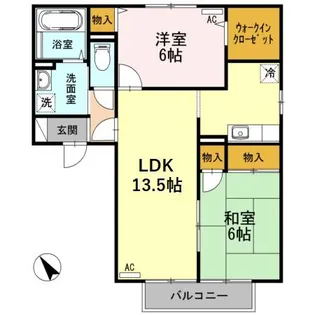 セジュールのぞみ Ⅰ棟【Ⅰ203号室】の間取り