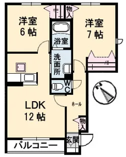 ガーデンスクエア C【1階】の間取り