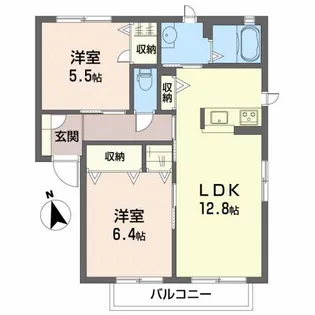 シャーメゾン・フローラ B棟【101号室】の間取り