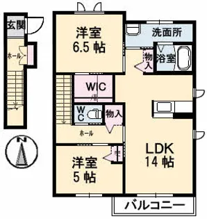 サンミッシェル【2階】の間取り