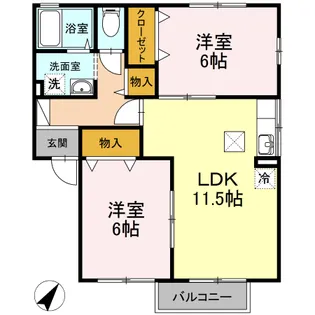 セジュール田村【1階】の間取り