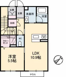 Puro Madera 潮音【103号室】の間取り