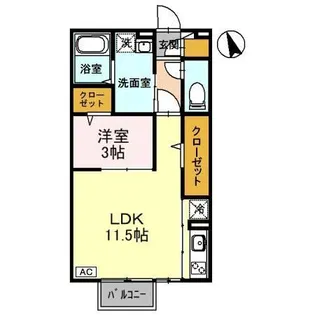 エスポワールB【2階】の間取り