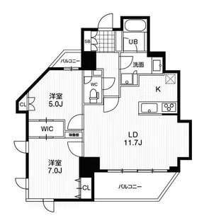 ドゥーエ東池袋【7階】の間取り