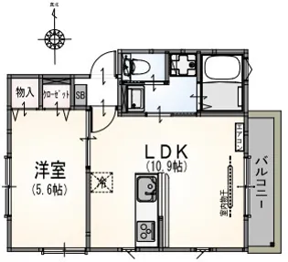 サンライズ大山Ⅰ【2階】の間取り