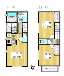 東京都豊島区駒込3丁目【タウンハウス】の間取り