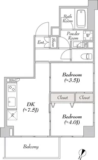 ルミーク本町ウェスト【4階】の間取り