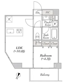 ルミーク本町ウェスト【3階】の間取り