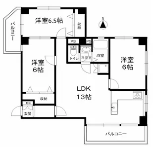 中落合東豊エステート【2階】の間取り