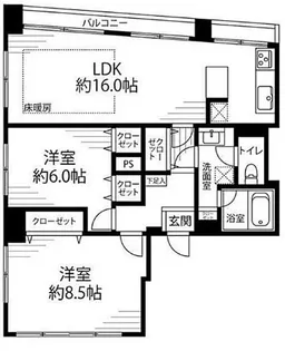 美富士マンション【8階】の間取り