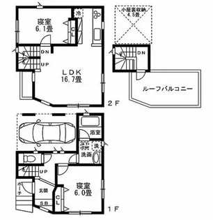 東京都新宿区高田馬場4丁目【一戸建】の間取り
