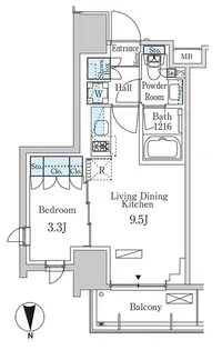 パークアクシス池袋【15階】の間取り