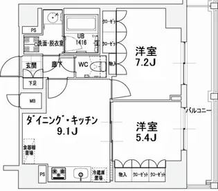 エスティメゾン王子【9階】の間取り