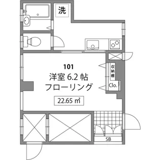 ガーデンパレス早稲田【1階】の間取り