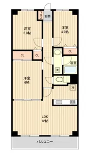 パルティール茂呂【2階】の間取り