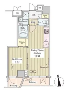 SK-ONE市ヶ谷【4階】の間取り
