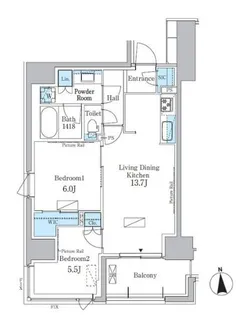 パークアクシス新宿百人町【5階】の間取り