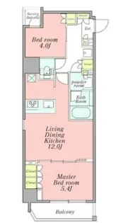 クレストコート新宿山吹町【2階】の間取り