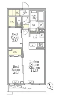 アジールコート後楽園【3階】の間取り