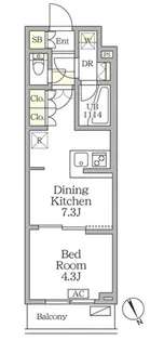アジールコート後楽園【1階】の間取り