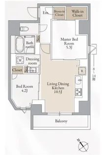 クロスレジデンス高田馬場【13階】の間取り