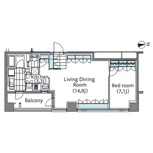コンフォリア新宿イーストサイドタワーアネックス【3階】の間取り