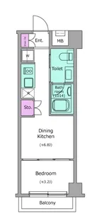 レジディア新宿イースト【4階】の間取り