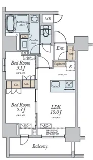 Alivis十条【8階】の間取り