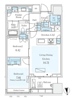 パークコート ザ・三番町ハウス【3階】の間取り