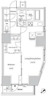 ザ・パークハビオ市ヶ谷イースト【9階】の間取り