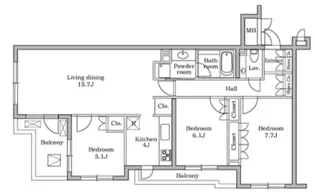 レジディア目白御留山【1階】の間取り
