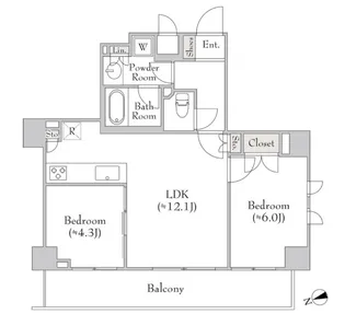 キャンバス板橋【10階】の間取り
