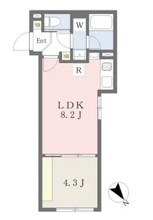 グローリオシェルト高田馬場【2階】の間取り