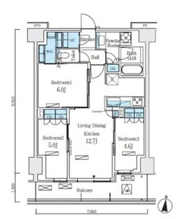 ロイヤルパークス赤羽ノース【3階】の間取り