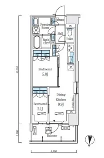 ロイヤルパークス赤羽ノース【4階】の間取り