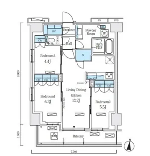 ロイヤルパークス赤羽ノース【4階】の間取り