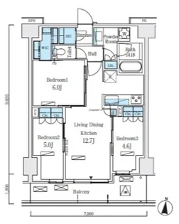 ロイヤルパークス赤羽ノース【5階】の間取り