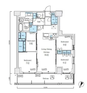 ロイヤルパークス赤羽ノース【9階】の間取り