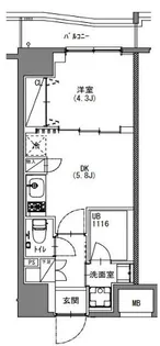 S-RESIDENCE新宿御苑【14階】の間取り
