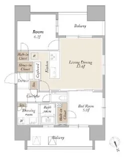 ライトテラス新宿御苑【5階】の間取り