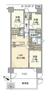 プラウド志村坂上ディアージュ【1階】の間取り