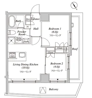 カーサスプレンディッド小石川【6階】の間取り