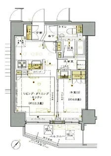 リビオレゾン駒込六義園ウエスト【1階】の間取り