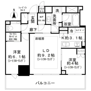 Brillia Tower 池袋 West【18階】の間取り