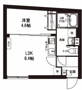 レピュア曙橋駅前レジデンス【1階】の間取り