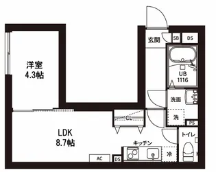 レピュア曙橋駅前レジデンス【1階】の間取り