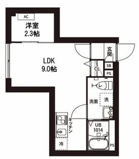 レピュア曙橋駅前レジデンス【3階】の間取り