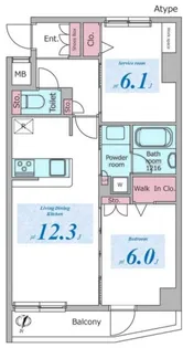 ドゥーエ板橋区役所前 【9階】の間取り